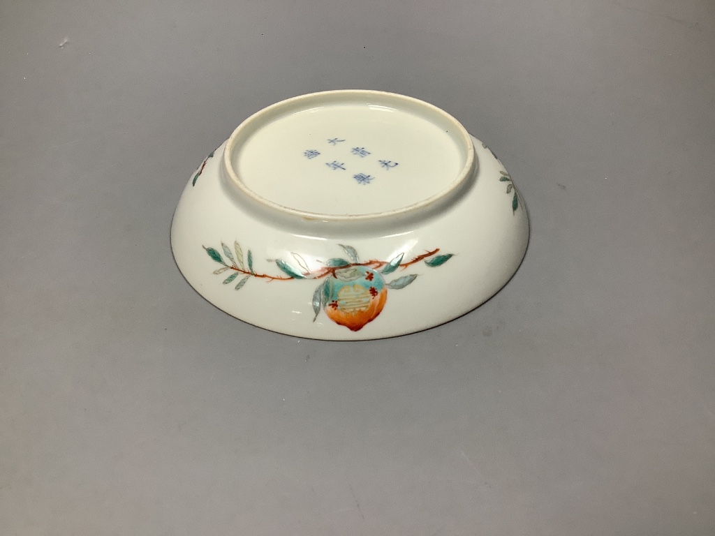 A Chinese enamelled porcelain 'peach' dish